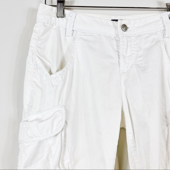 Armani Exchange White Capris Logo Big Pocket Size2 - Picture 9 of 16
